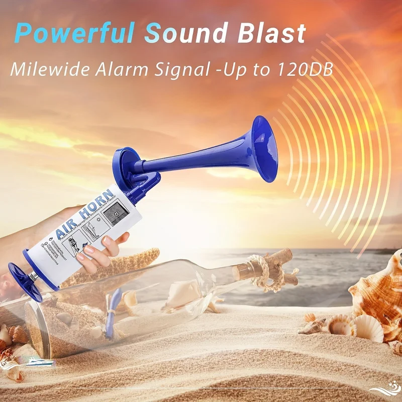 Portable Horn, Handheld Sports Horn, Super loud, Metal signal boat horn, Reusable Stadium Horn.
