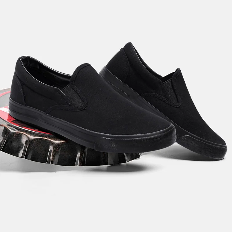 Men Casual Shoes Flat Slip-on Plus Size N023 Canvas Shoes Men Loafers Cool Young Man Street Black Shoes Breathable 2
