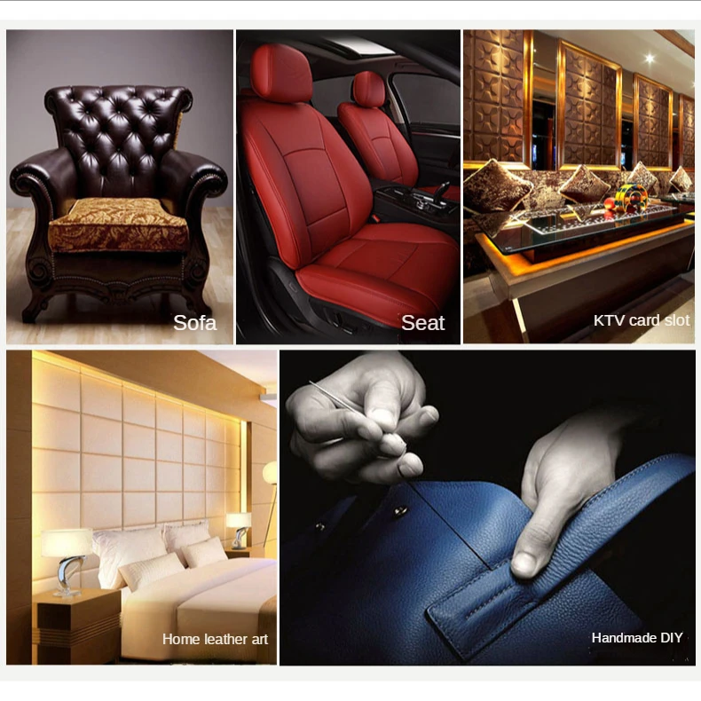 Faux Leather Fabric By The Meter for Upholstery Sofa Covers Soft Bags Sewing Decorative PU Plain Nappa Pattern Black White cloth
