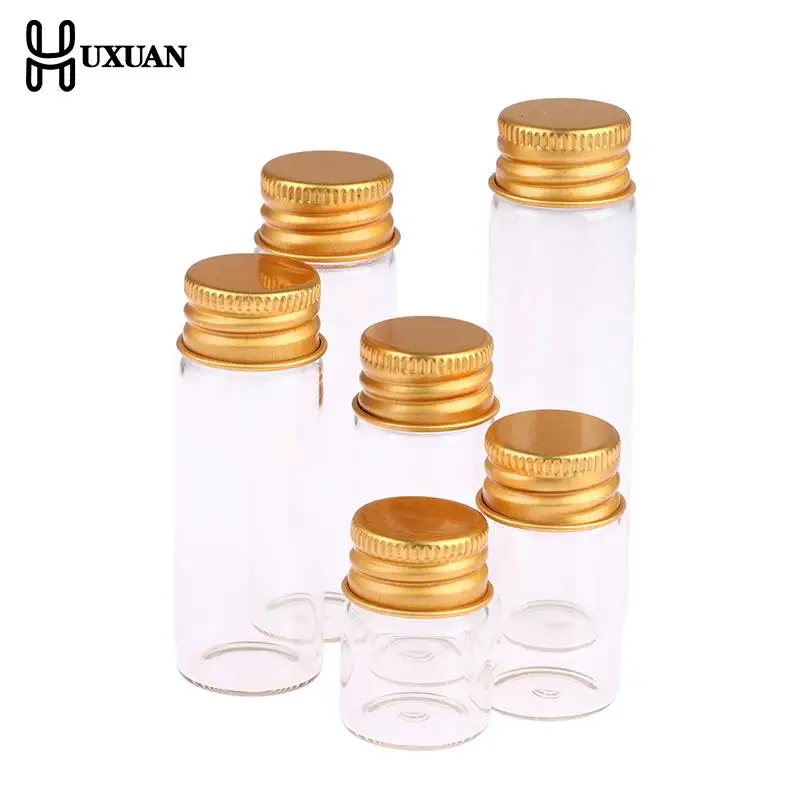 Glass Bottles With Aluminium Lids 10Pieces 6 Sizes U-pick 5ml/7ml/10ml/14ml/18ml/20ml, glass bottles,refillable bottles