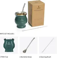 Ensemble Yerba Mate Cup Bombilla - Le ensemble Yerba Mate 5 en 1 comprend une tasse Mate moderne, un ensemble Yerba Mate Shaper, Bombilla Mate (ensemble) 2