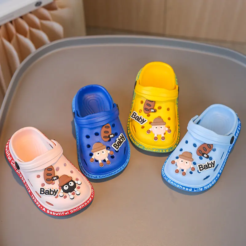 Baby Walking Shoes,Cute Elf Pattern Kids Cave Shoes,Outdoor Beach Sandals,Slip Resistant and Water Exploring Shoes