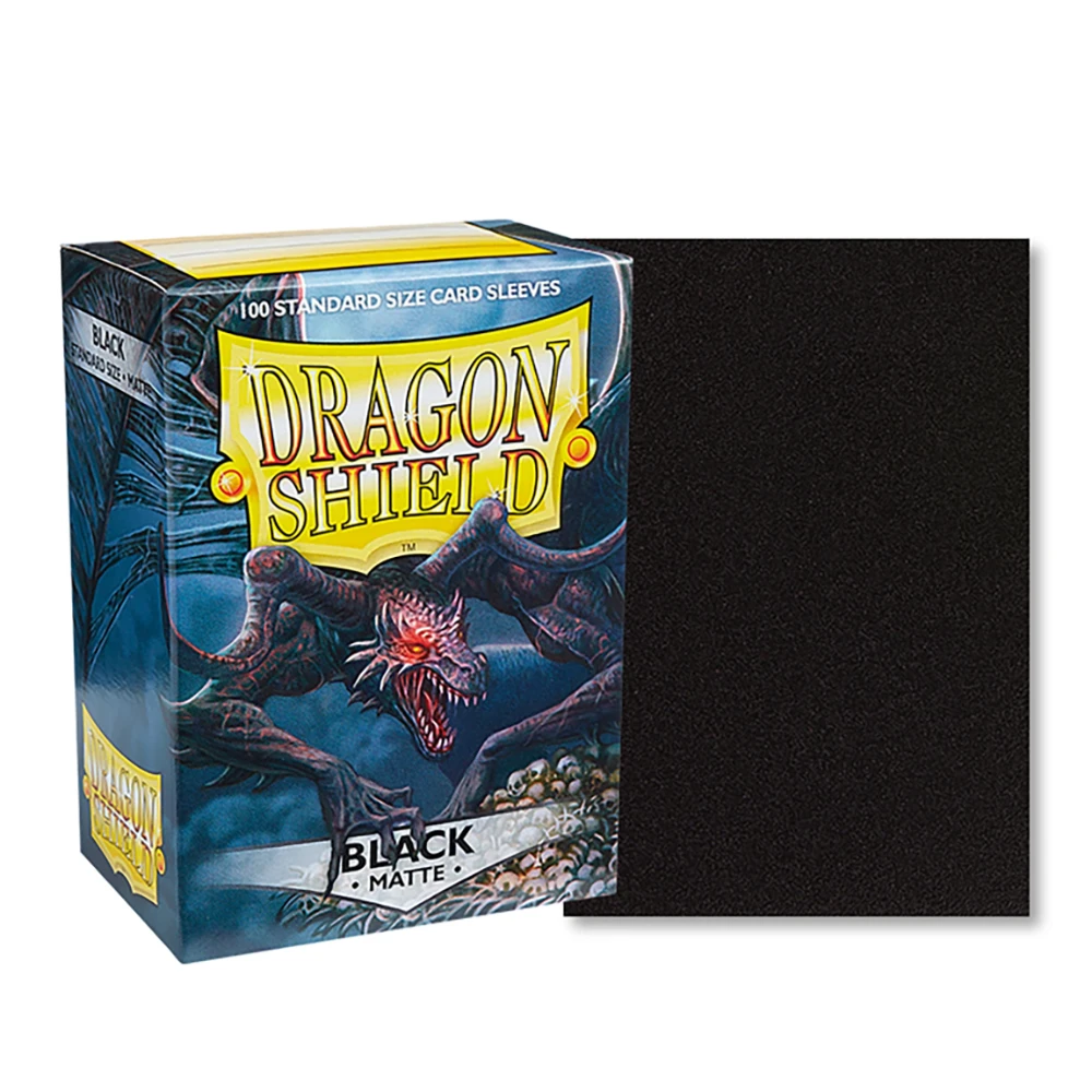 100 Standard Size Dragon Shield New Sleeves 66x91mm Black Matting Card Covers For MTG Board Game Cards