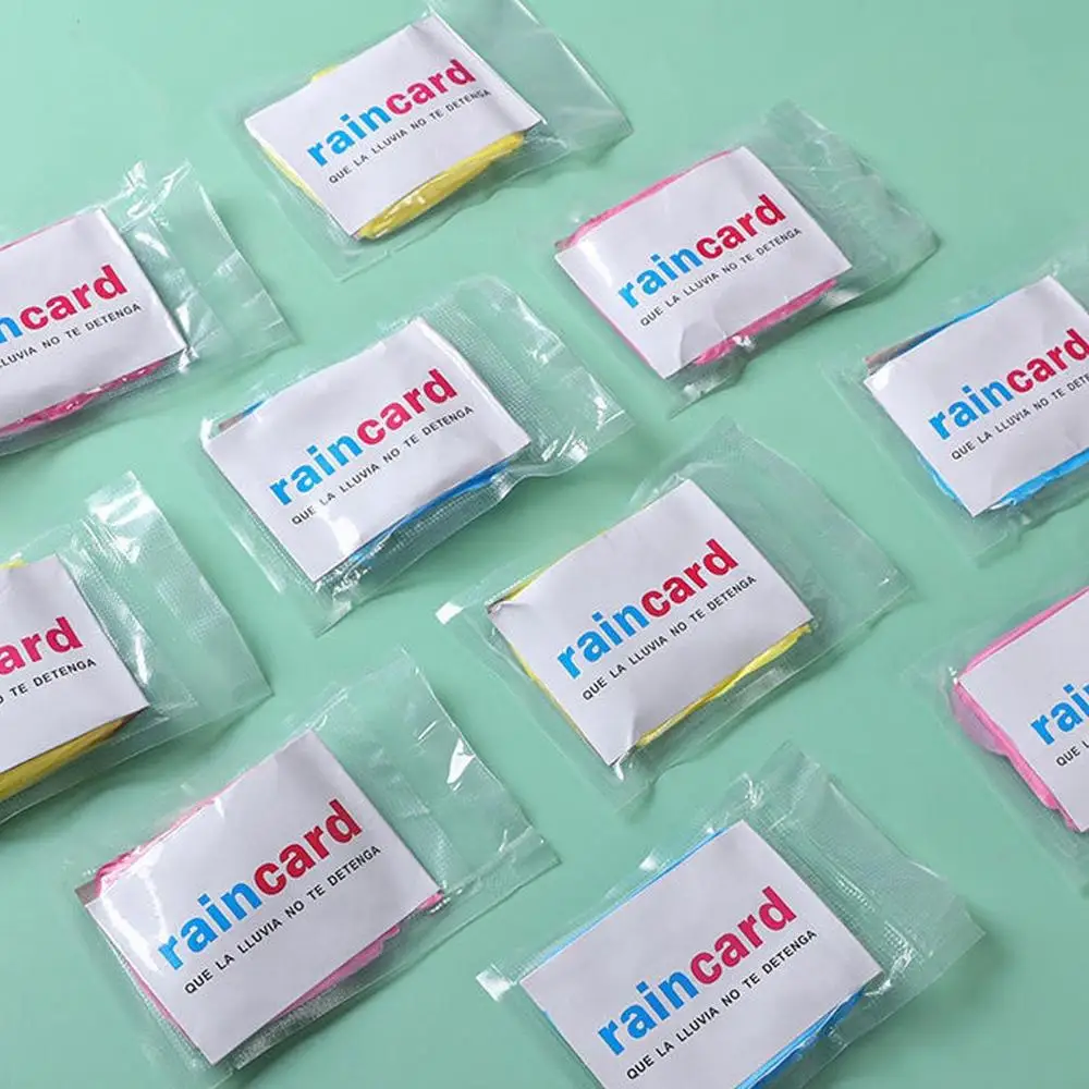 Description Picture 6 of item1/5pcs Disposable Raincoat Card Adult Portable Compression Hooded Raincoat Waterproof Ponchos Outdoor Travel Rafting Rain Cover