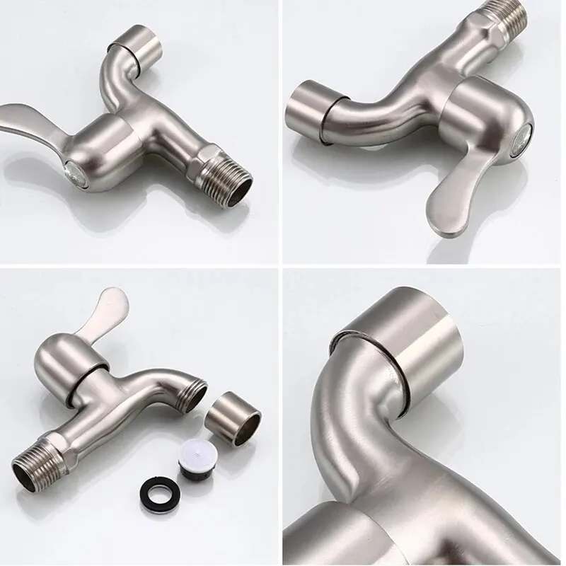 Bathroom Faucet Washing Machine Faucet Water Tap Faucet 304 Stainless Steel Wall Mounted