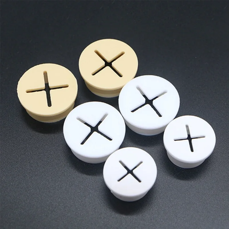 10 Pcs Flexible Desk Rubber Grommet Wire Cable Hole Cover for Desk Table Console Furniture Hole Cable Management