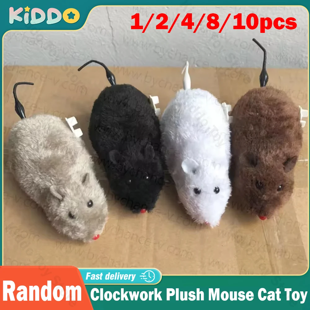 Creative Cat Toy Clockwork Plush Mouse Spring Power Motion Rat Toy Cat Dog Playing Pets Interactive Toys Pet Products Gifts