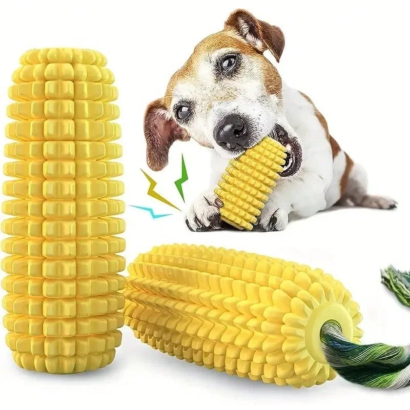 Indestructible Squeaky Corn Stick Dog Toy – Tough Durable Chew Toy for Aggressive Chewers (All Breeds)
