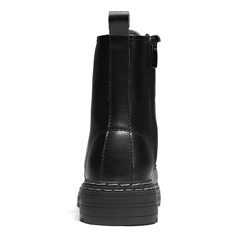 

Lace-Up&Zipper Motorcycle Boots Women Mid-Calf High Top Botas 2023 Platform Heels Shoes Ladies Autumn Winter Punk Riding Botines