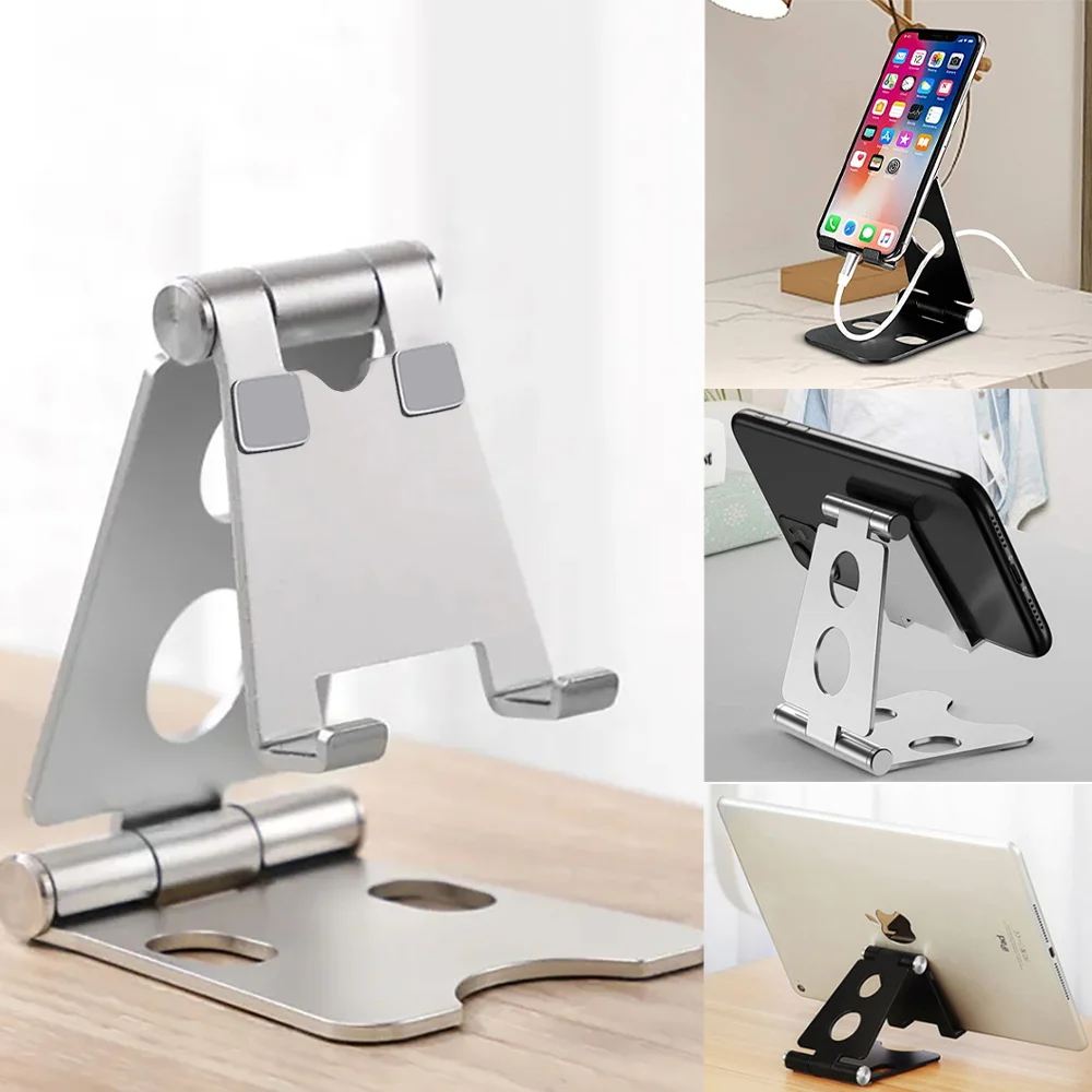 Adjustable Aluminum Tablet Stand for iPad Pro Folding Tablet Desktop Holder Stand Support With Bag for Samsung Xiaomi Huawei