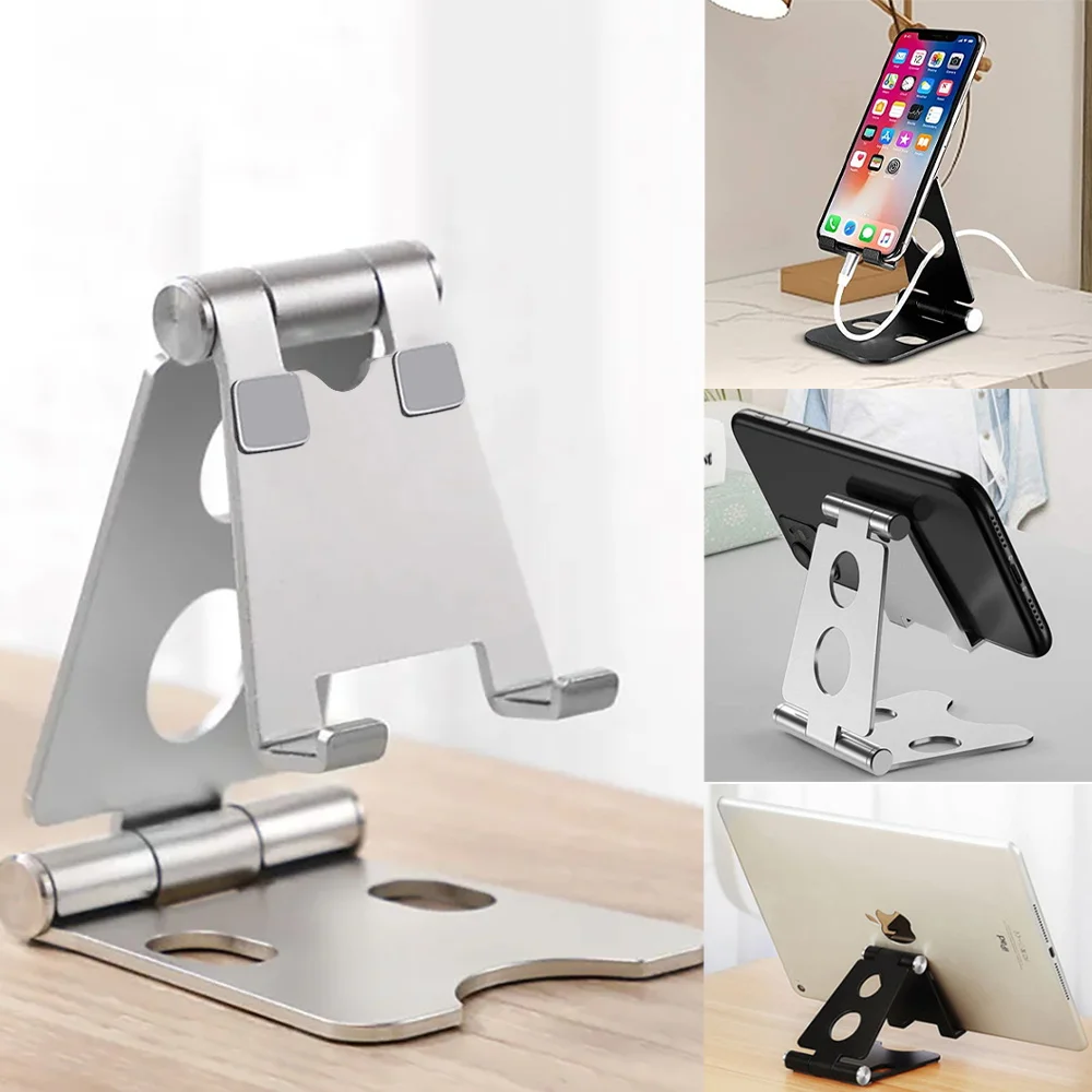 Tablet Suporte de Alumínio Ajustável para Ipad Pro Suporte de Mesa Dobrável Suporte com Bolsa Samsung Xiaomi Huawei