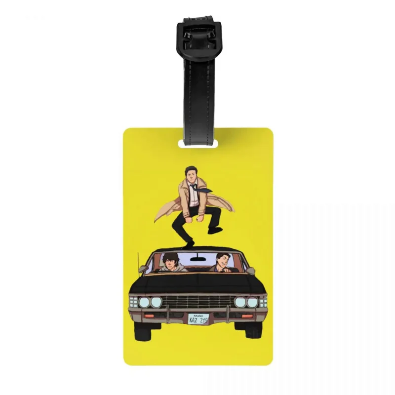 

Custom Funny TV Show Supernatural Luggage Tag With Name Card Privacy Cover ID Label for Travel Bag Suitcase