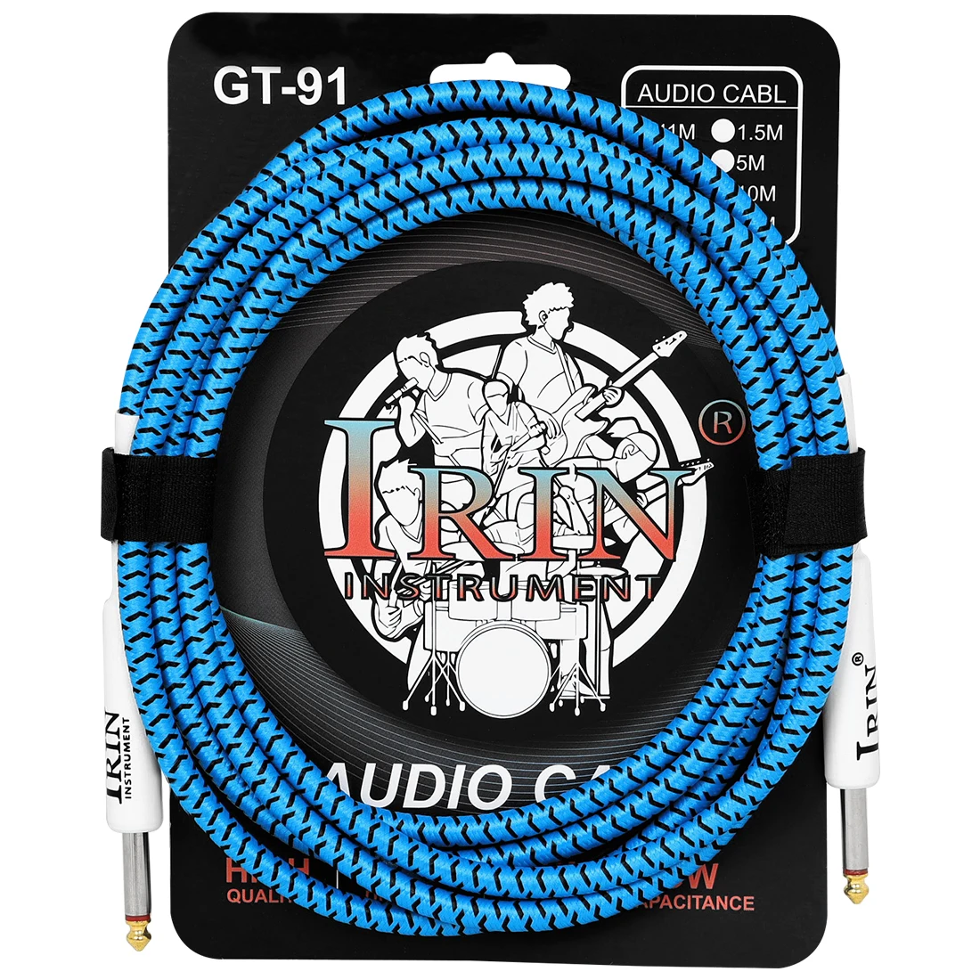 IRIN Braided Noise Reduction Guitar Cable with Double Straight Head Connector
