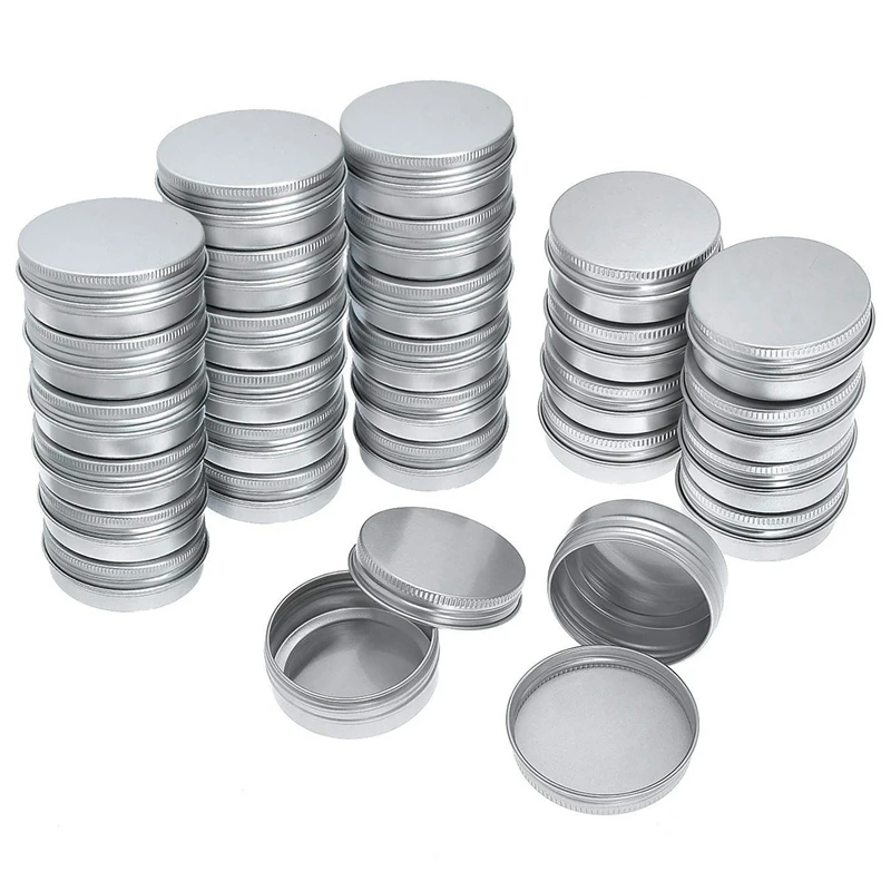 

Top Sale 80 Pcs Screw Top Round Tins Cans Screw Lid Round Tin Container Bottle-Silver & Black