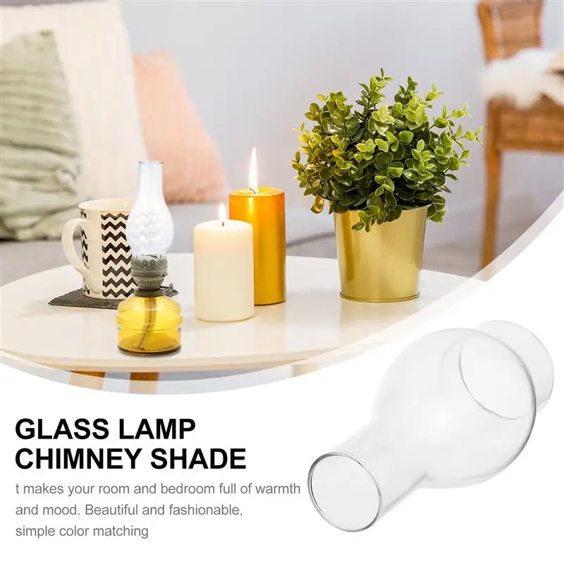 Abat-jour En Verre Transparent Pour Lampe à Huile / Kérosène - Lot De 2, Style Vintage - Décoration Intérieure Rétro