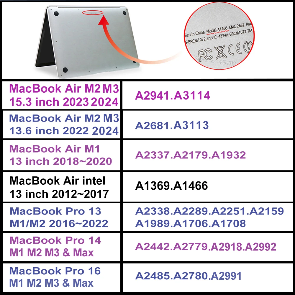 Capa para Laptop para Macbook Pro m1 Macbook Air 13 Pro 16 m1 14 15 12 2023 m3 Novo 2023 2023 - Imagem 6
