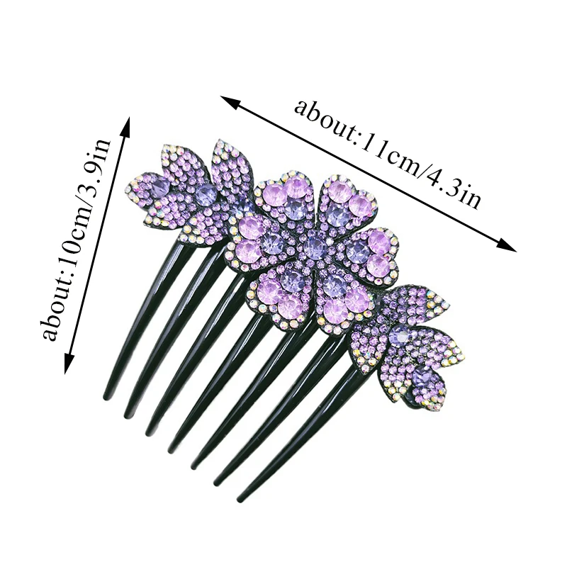 Pettine Per Capelli Con Fiore E Cristalli Vintage - Clip Per Panino E Forcine Stralux