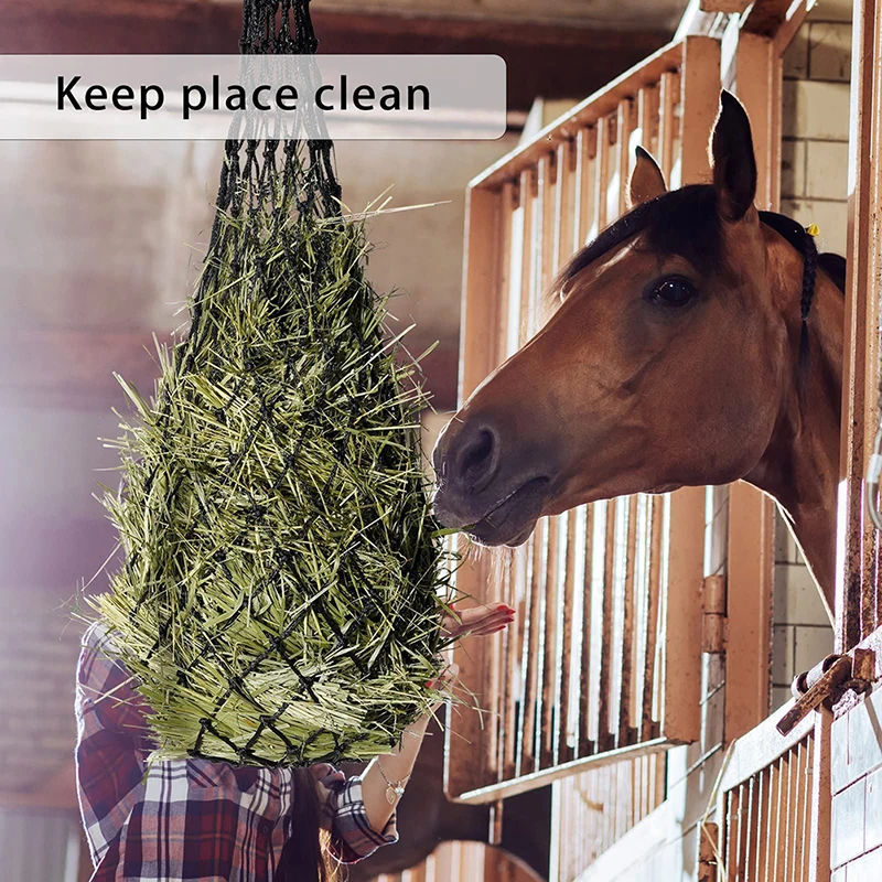 Haylage Net Durable Horse Care Products Small Holed Hay Net Haynet Equipment Slow Feed Hay Feeder Net Bags For Horse 3