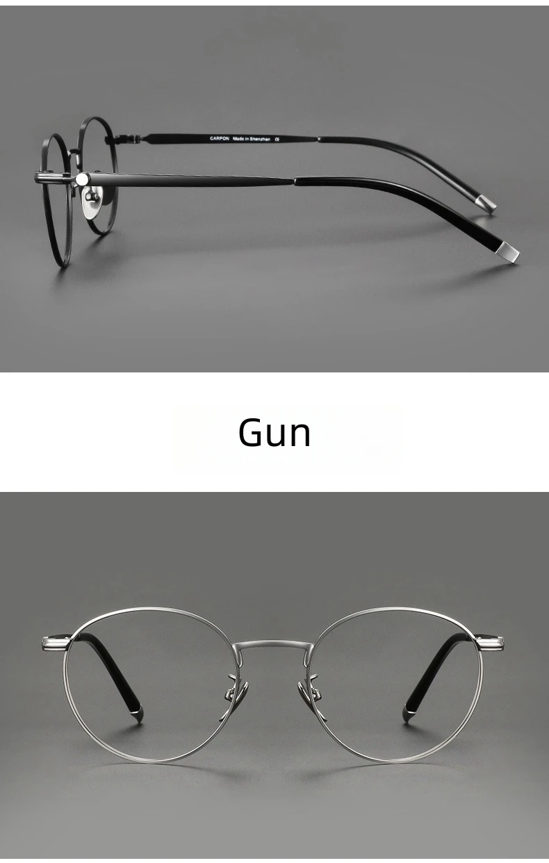 Titanium Reading Glasses - Lightweight Round Frame, Anti Blue Light, Single Focus Lenses