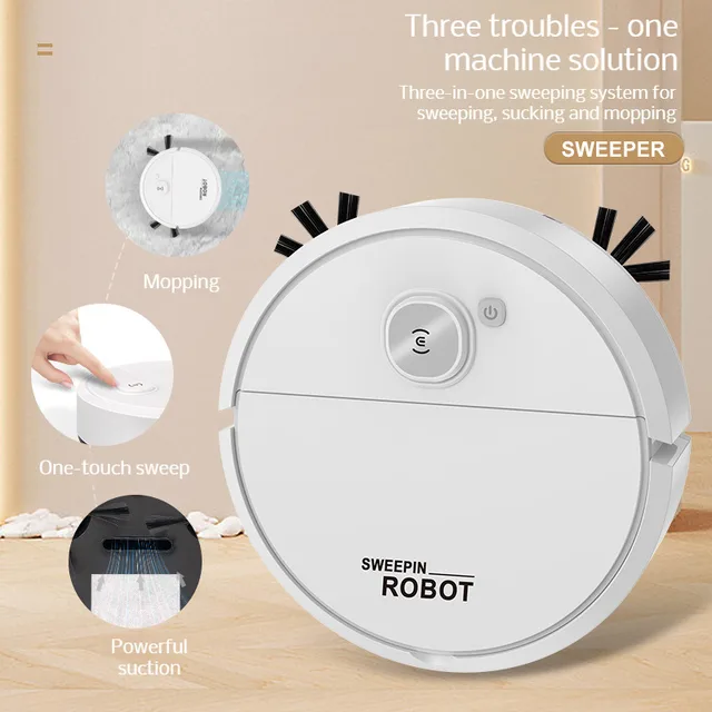 Home Sweeper Intelligent Vacuum Cleaner Automatic Suction Mop AllinOne Sweeping Robot 3-in-1 New Household Sweeper Vacuum 3