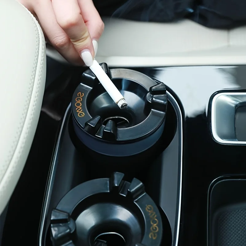 1pc Innovative Portable Cup-shaped Car Ashtray Water Tank To Prevent Flying Ash Suitable For Household Living Room Use portable ashtray cigarettes ashtray silicone ashtray stainless steel ashtray metal ashtray