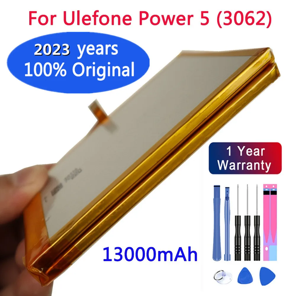 

2023 год, 100% оригинальный аккумулятор для Ulefone Power 5, Power5, 6,0 дюйма, MTK6763, 6 + 64 ГБ, 13000 мАч, стандартная батарея + Инструменты