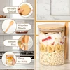 Glass Jars with Bamboo Lids and Spoons Spice Beans Tea Glass Canisters Sealed Container for Yogurt Oatmeal Kitchen Accessories 4