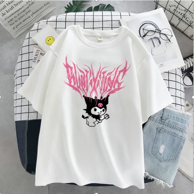 Women Gothic Y2K Print Oversized T-shirt Girl Harajuku Basis O-collar White Shirt Short Sleeve Top Tee Ladies Clothes,Drop Ship 1