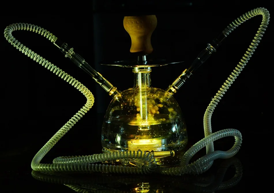 Acrylic LED Shisha Hookah Set with Ceramic Bowl and Metal Tongs Bongs in Australian