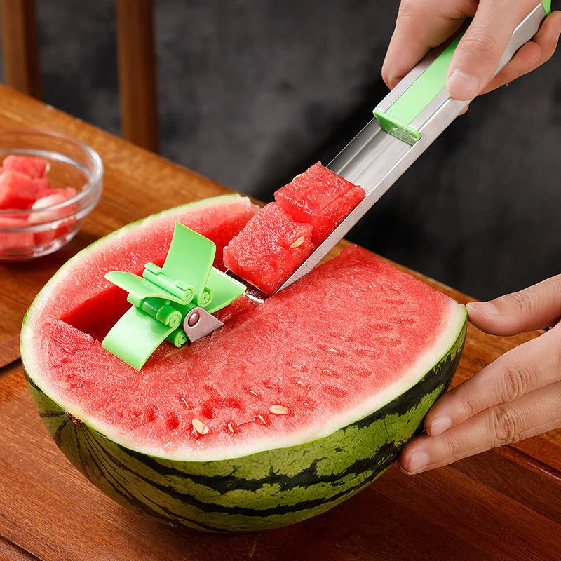 Coupeur de Pastèque, Acier Inoxydable Watermelon Cutter, Moulin à Vent  Trancheur de Pastèque, Coupe Pastèque Rotatif