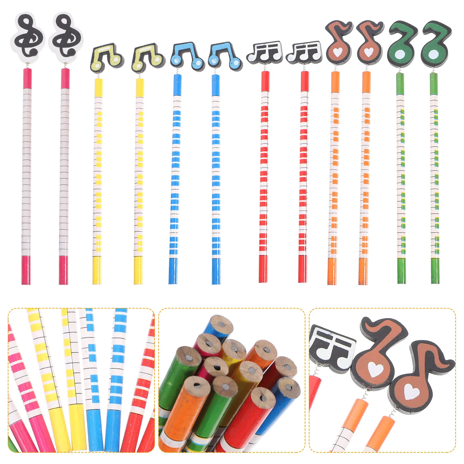 12Pcs 음악 테마 나무 연필 창의적인 디자인 부드러운 쓰기 학습 도구 교사 감사 선물 선택