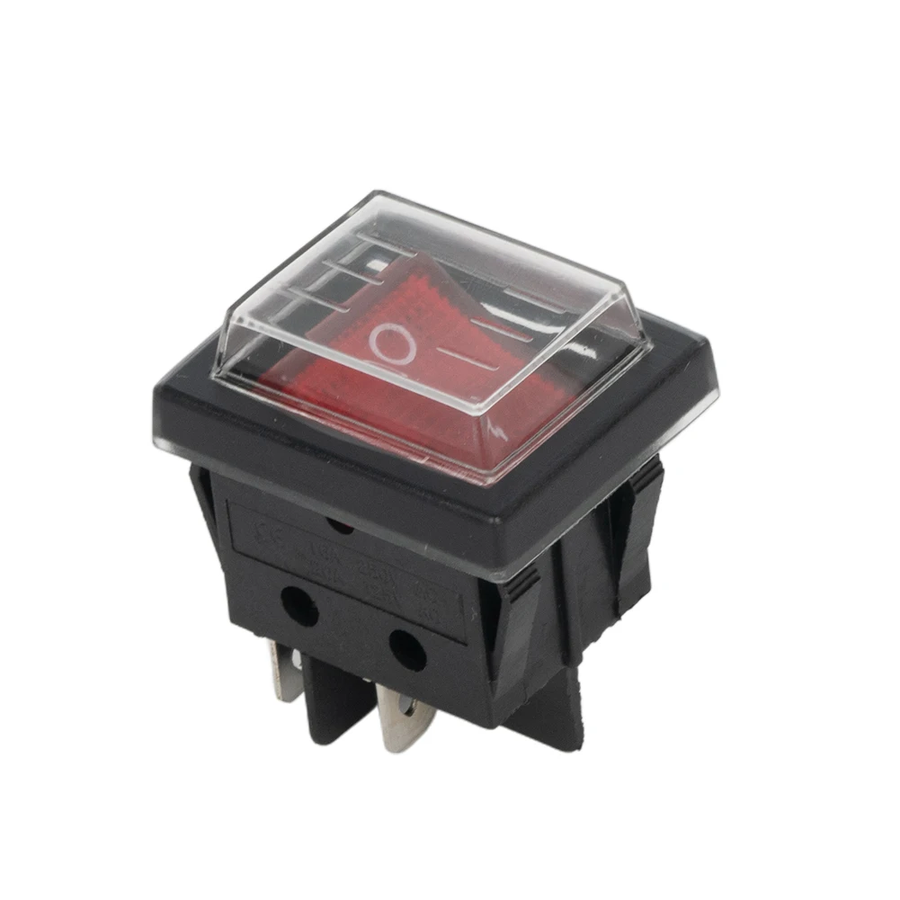 

RED Rocker Switch Replacement Universal 4 Pins Accessory Illuminated ON OFF 16A 250VAC / 20A 125VAC 2 Position