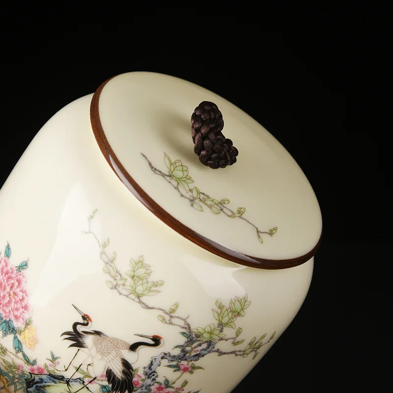 Chinese Vintage Ceramic Tea Caddy Multifunctional Storage Tea Pot Porcelain Sealed Jar Set Kitchen Container Tin Cans,tea tin box,tea canister