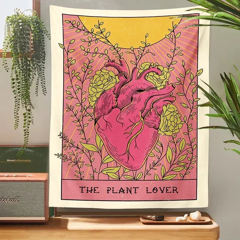 Tarot Tapestry Wall Hanging Witchcraft Boho Tapestry Decoration Plant Lover Hippie Mattress Dorm