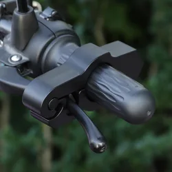 Motorcycle Handlebar Anti-Theft Solid Lock for Brake and Handle Security (Black)