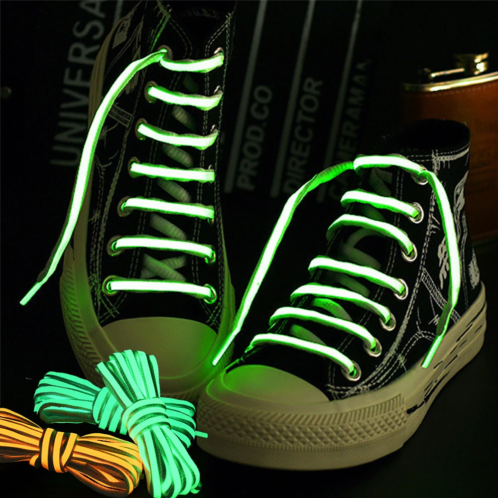

1 Pair Reflective Shoelaces Holographic Sequin Shoelace Traffic Work Shoes Lace Adult Children Luminous Glowing Shoe Strings