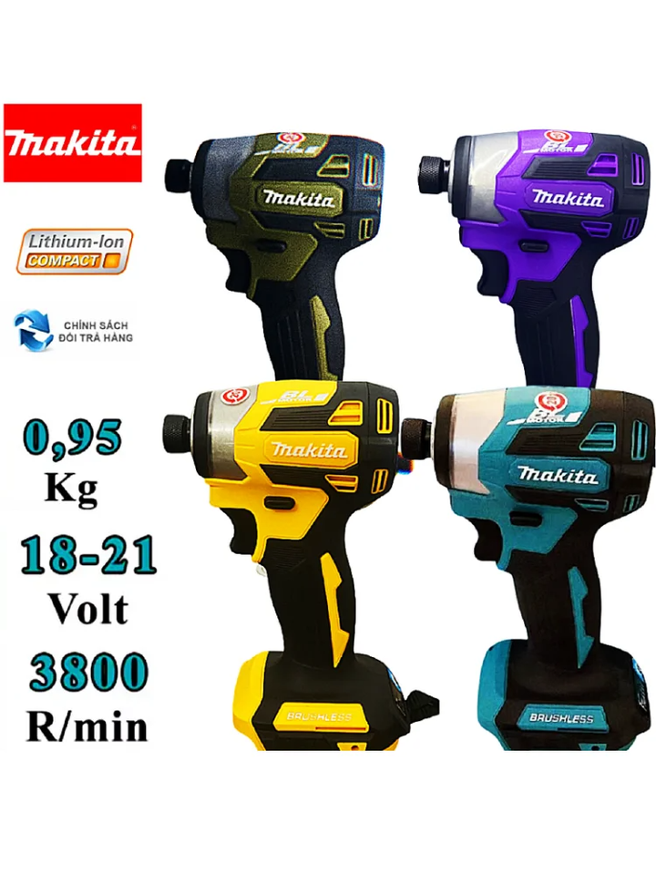 Makita Wireless Impact Driver DTD173 Brushless  Electric Drill, Screwdriver, Wood, Screw, T1, T2-Mode, Twin LED Light, 18V