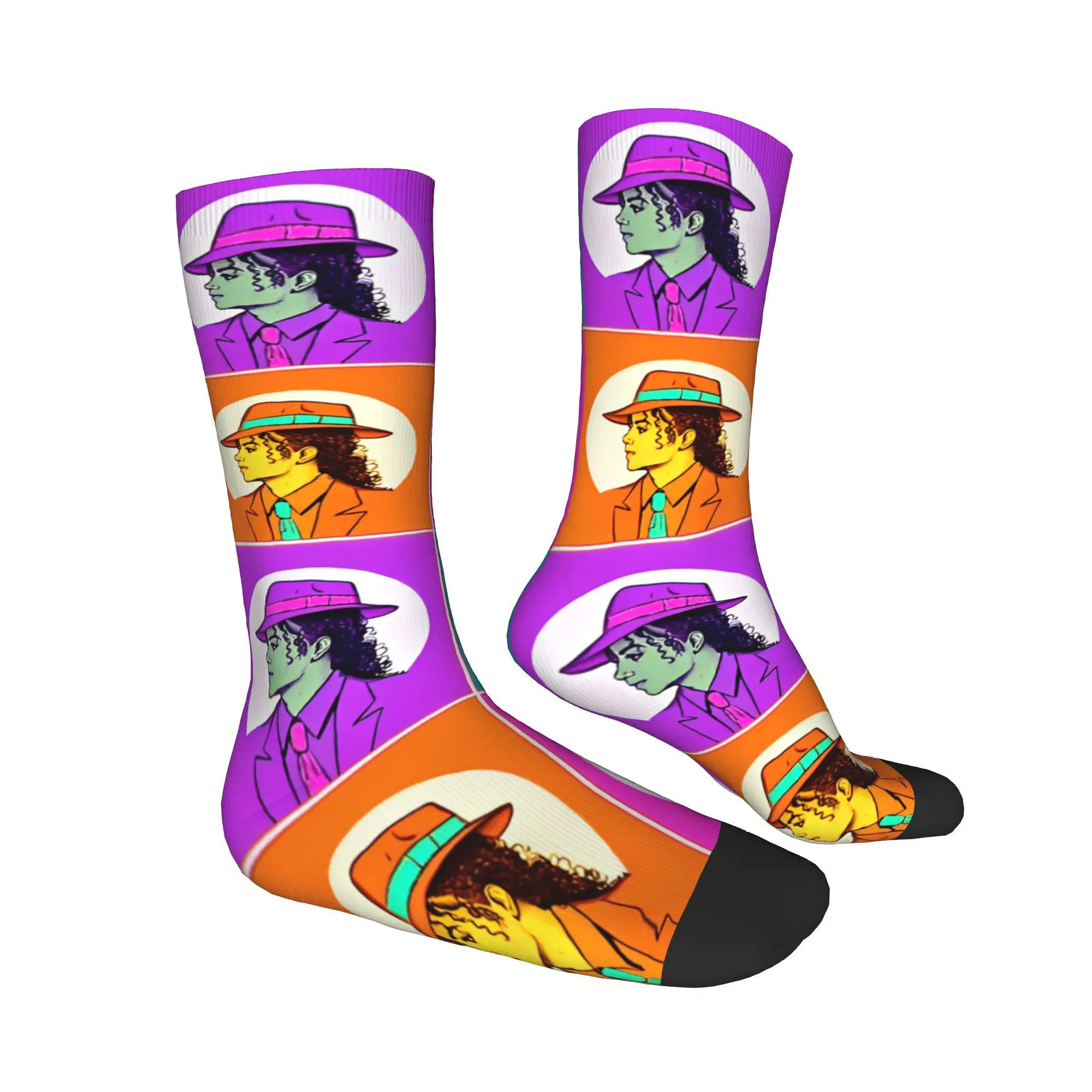 Olodum Michael Jackson Dance Socks Thriller Dance Moves Party Anti Sweat Stockings Men's Comfortable Outdoor Socks Winter Socks