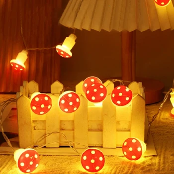 20 Leds Mushroom LED Fairy Lights USB/Battery String Light Christmas Party Gift Fairy Indoor Decorative Atmosphere Light 5
