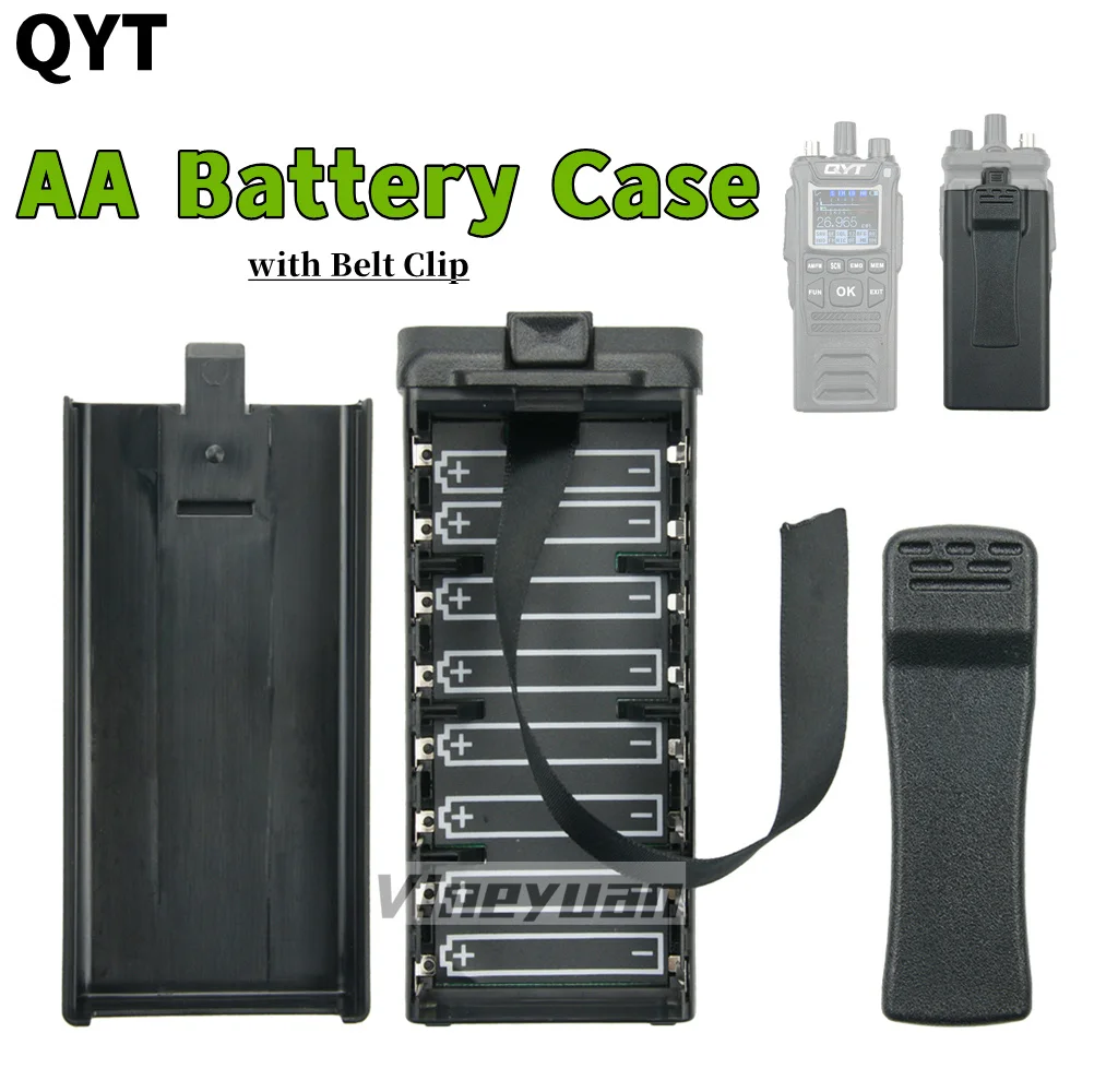 Original QYT 8AA Battery Case for 27MHz CB Walkie Talkie QYT CB-58 Portable Citizen Band Two Way Radio with Belt Clip