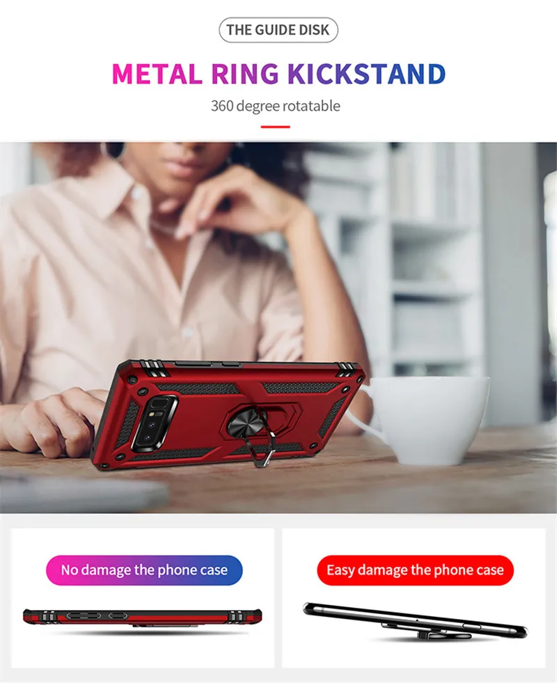 For Samsung Galaxy Note 8 Case Magnet Car Ring Stand Holder Cover for Samsung Galaxy Note 8 Note8 SM-N950F Coque Capa fundas