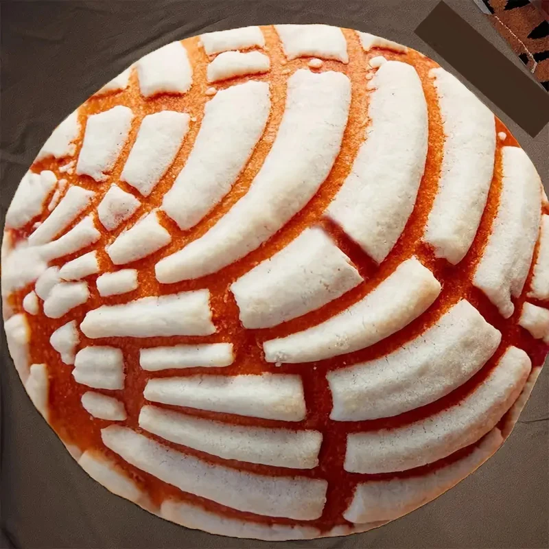 1pc 멕시코 음식 패턴 플란넬 담요 - 소파, 침대 및 소파를 위한 부드럽고 아늑한 라운드 담요 - 완벽한 생일 선물