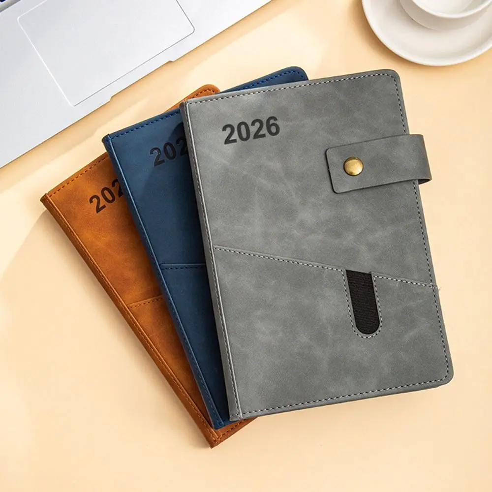Inglese 2026 Agenda Planner Blocco note 12 mesi Segnalibro 365 giorni Efficienza Notebook Portatile Semplice Ufficio Pianificatore di lavoro - immagine 2