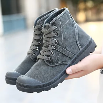 Autunno Inizio Inverno Stivali da uomo Scarpe di tela Scarpe casual alte Stivali da uomo di moda Marca maschile Caviglia Botas A215 1