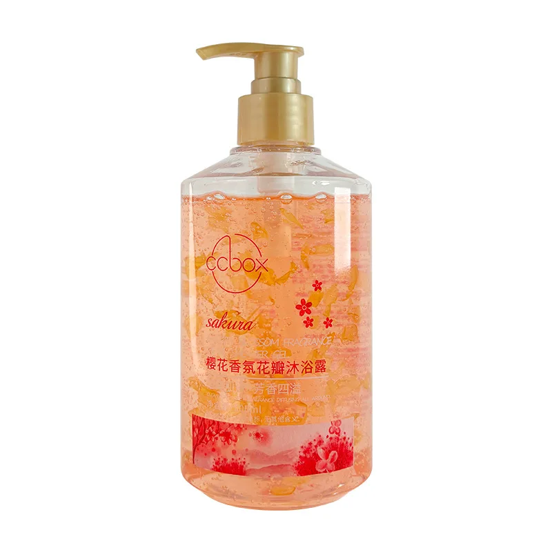 500ml Petal Cherry Blossom Rose Fragrance Petal Body Wash Fragrance Lasting Fragrance Moisturizing Body Family Pack 5
