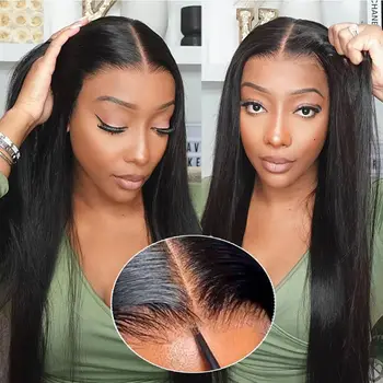 Wear and Go Glueless Wig Human Hair Pre Cut Ready to Wear 4x4 Lace Front Closure Wig Straight Glueless Wig Human Hair for Women 1