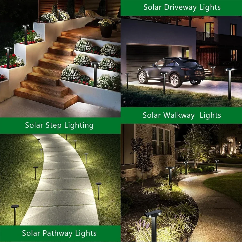 1/4 Pack Solar Pathway Lights solar lights solar wall lamp solar ground lights lawn lamp garden lighting Outdoor IP65 Waterproof Garden Lamp Landscape for Lawn