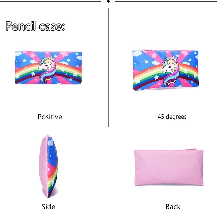 2022 New Unicorn 3 Piece Set Sequin School Bags for Girl Primary Secondary School Students Cute Backpack for Travel