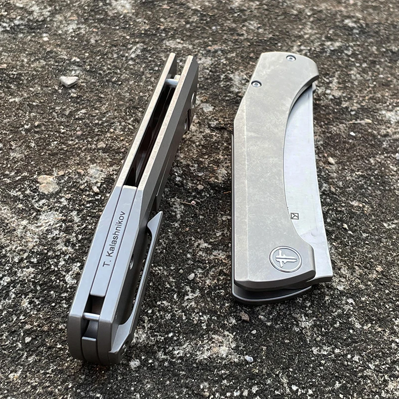Фото Складной нож SHOOZIZ Pchak 14C2 8N, ручка из титанового сплава, походный карманный нож для повседневного использования, кухонный складной нож №4