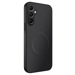 Protective Back Case Cover - Soft Silicone Carbon Fiber Magnetic Design for SAM S25 Edge (Black)